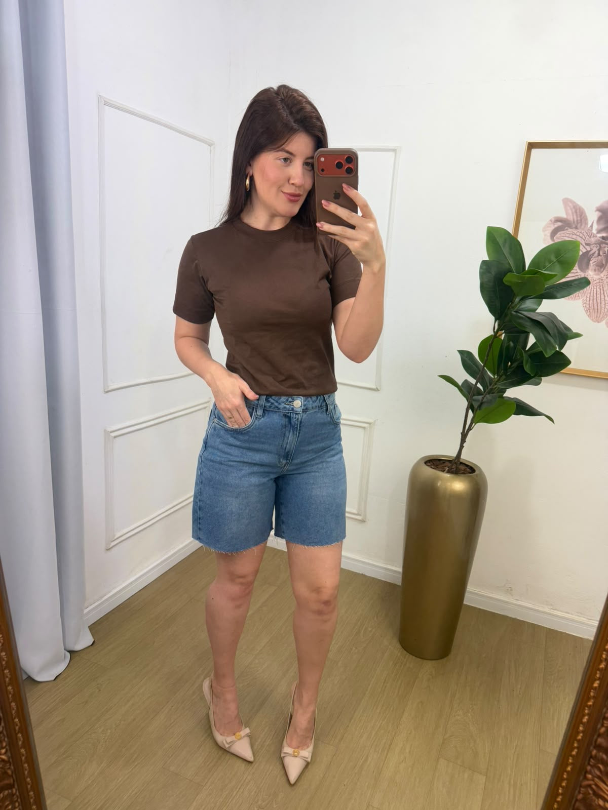 Bermuda Jeans Reta
