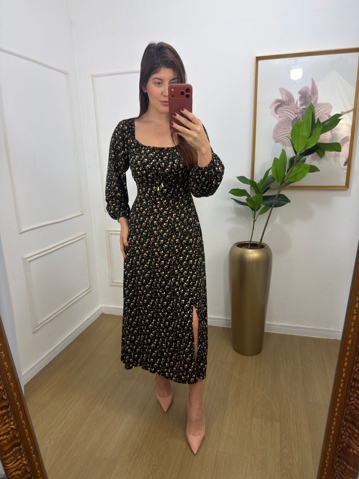 Vestido Camponesa manga longa