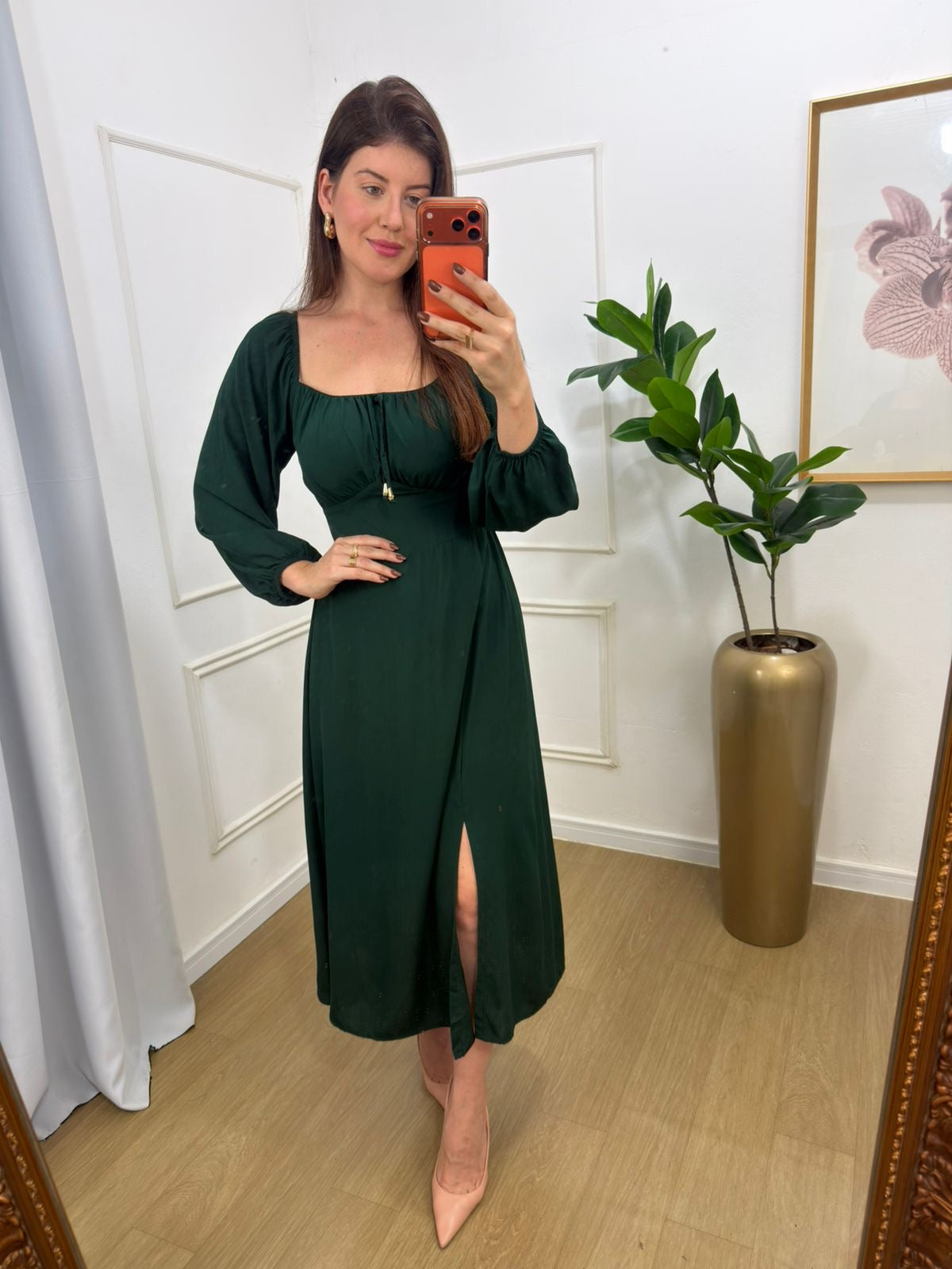 Vestido Camponesa manga longa