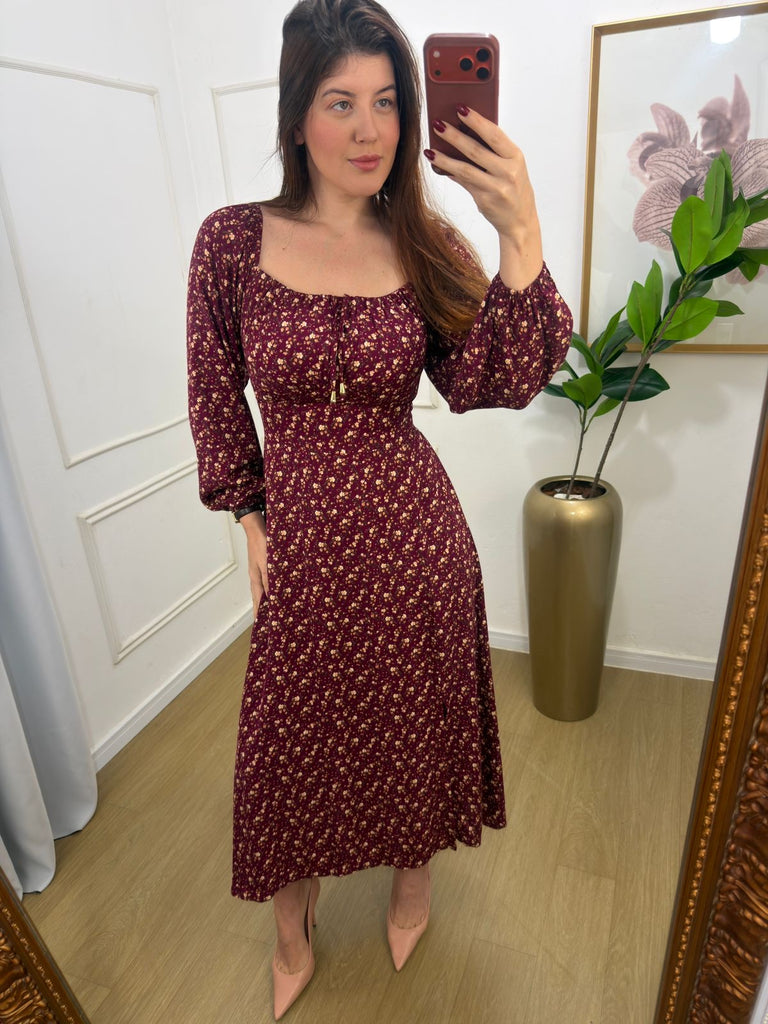 Vestido Camponesa manga longa