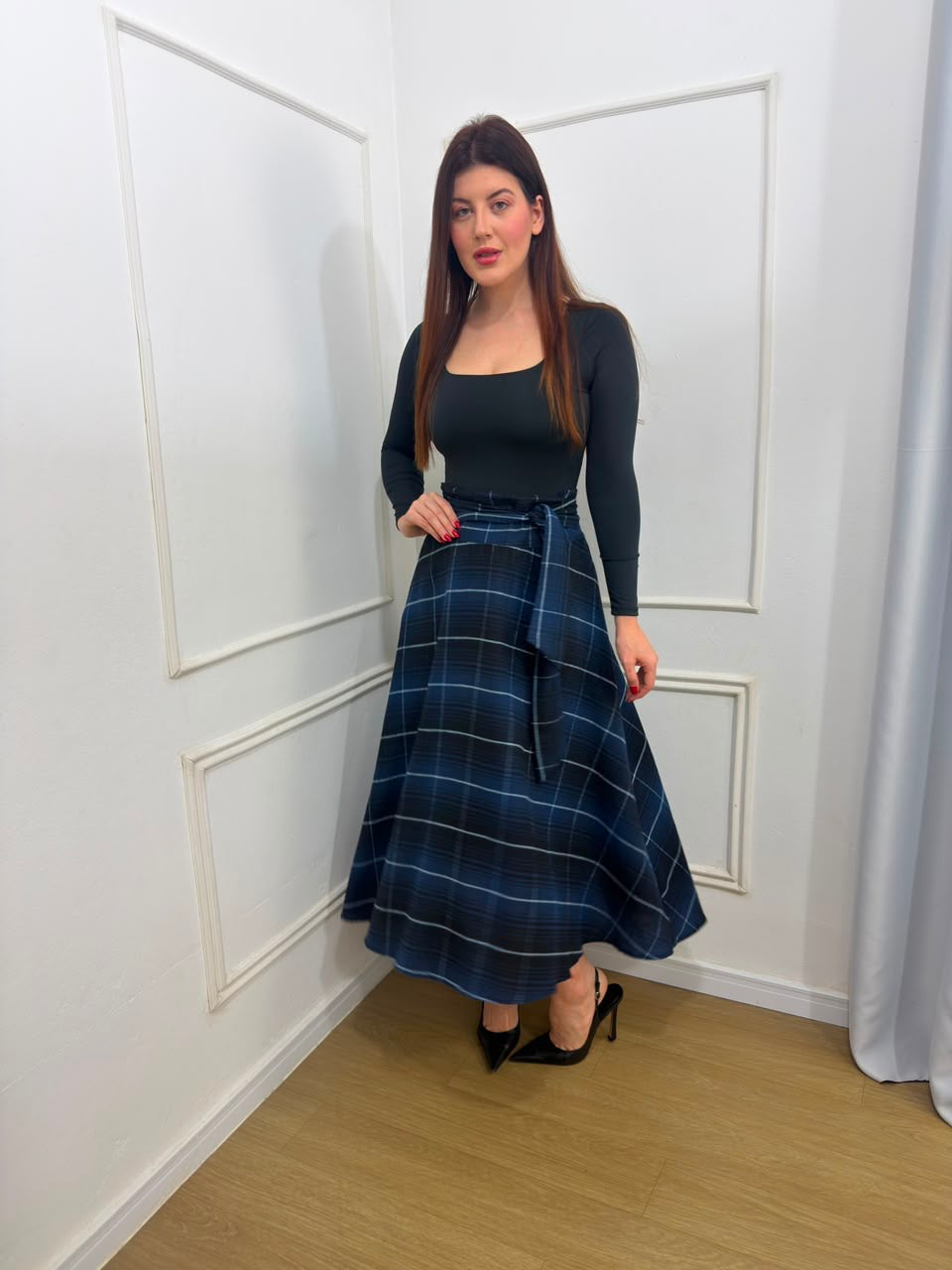 Saia flanelada xadrez