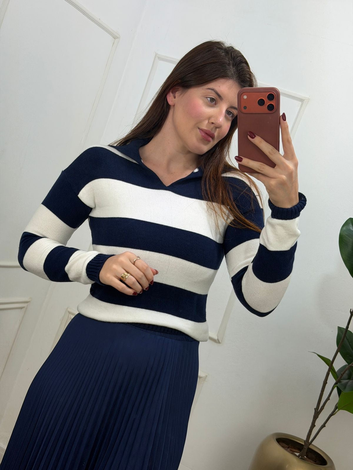 Blusa tricô polo