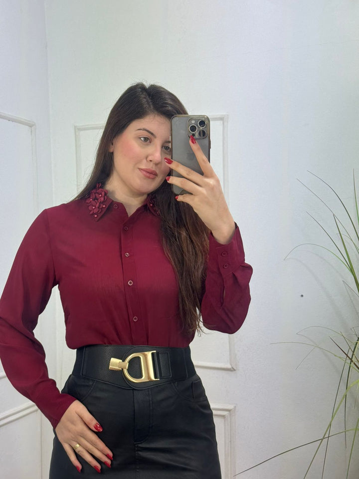 Camisa Flor - MADAME KA MODA FEMININA