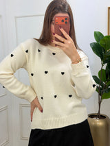 Blusa tricô coração