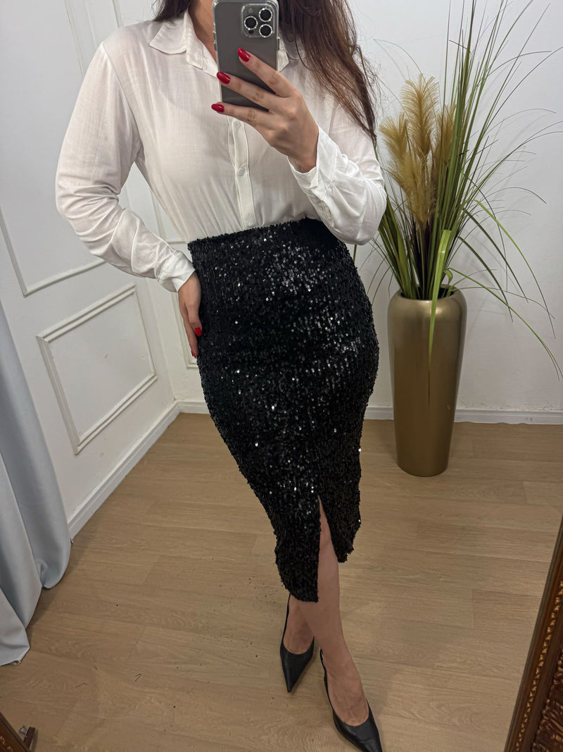 Saia Paetê - madame ka moda feminina