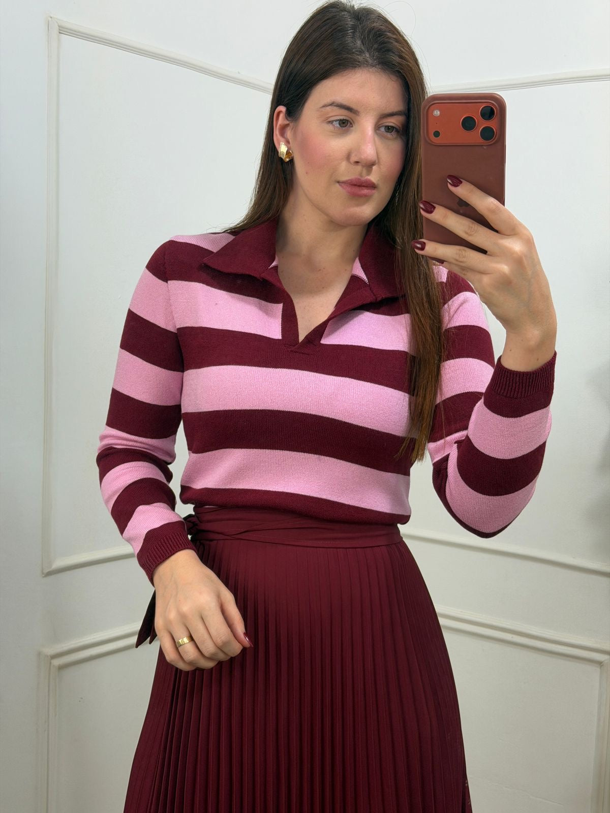 Blusa tricô polo