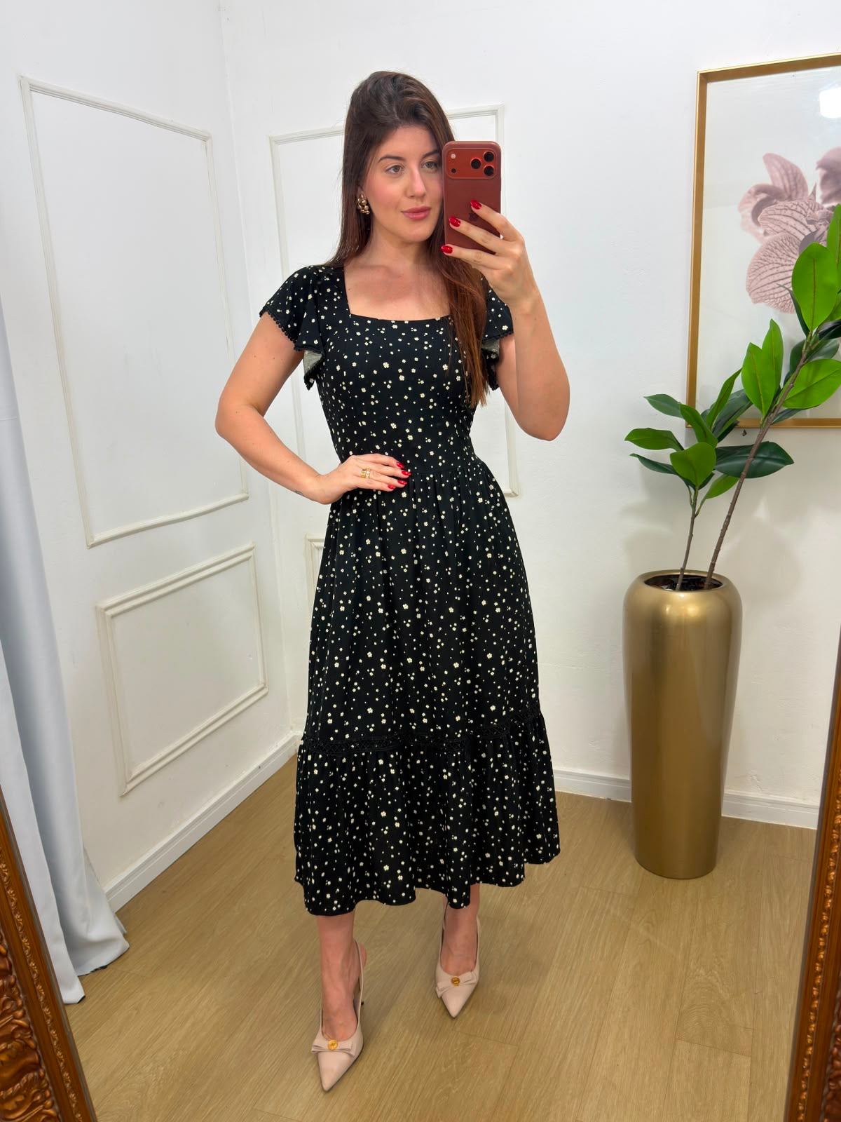 Vestido guippir estampado
